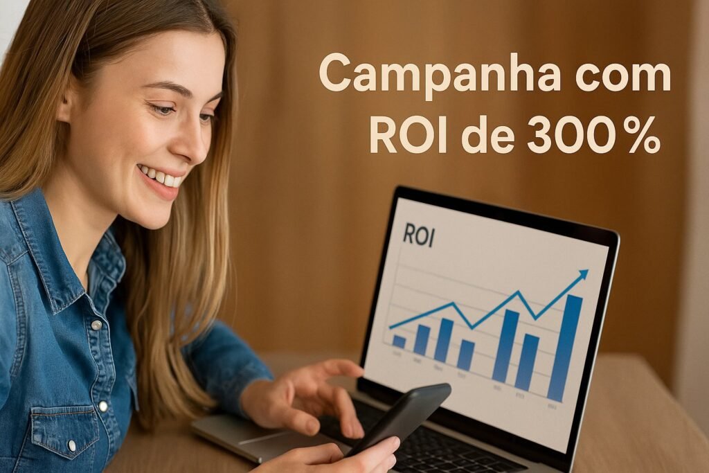 Comparativo visual de ROI anúncios pagos entre Google Ads, Facebook Ads e Instagram Ads com indicadores de resultado, escalabilidade e custo.