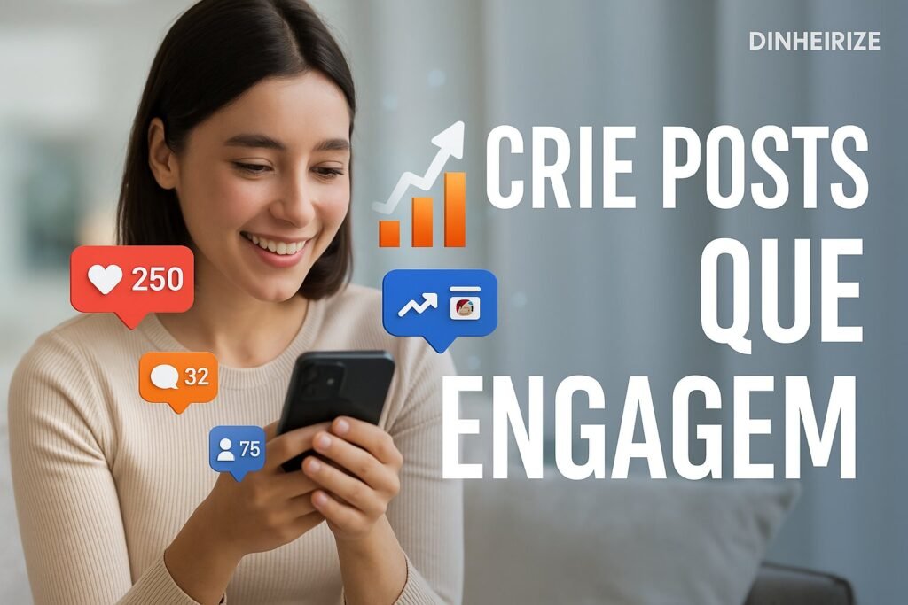 Design de Posts que Engajam com elementos visuais modernos e atrativos no Instagram.