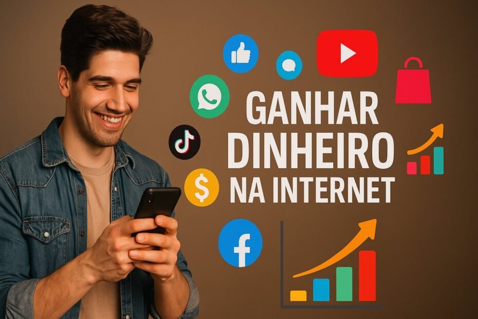 Capa representando como ganhar dinheiro na internet em 2025