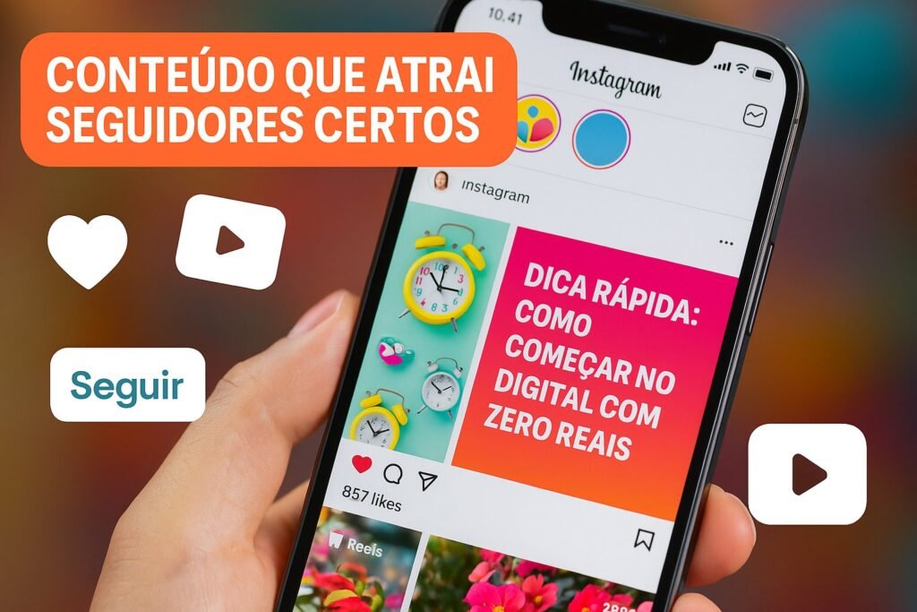 Post viral no feed representando o início do Funil de Vendas no Instagram com conteúdo que atrai seguidores certos.
